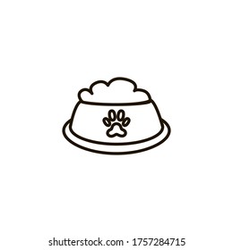 The Icon Of Pet Bowl. Outline Illustration Vector. Pictogram For Web Page, Mobile App, Promo. UI UX GUI Design Element. Editable Stroke. Vector.