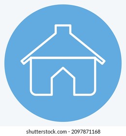 Icon Pet House - Blue Eyes Style - Simple illustration,Editable stroke,Design template vector, Good for prints, posters, advertisements, announcements, info graphics, etc.