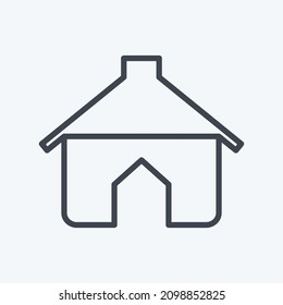 Icon Pet House - Line Style - Simple illustration,Editable stroke,Design template vector, Good for prints, posters, advertisements, announcements, info graphics, etc.