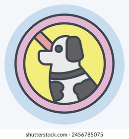 Icon Pet Sign. related to Hotel Service symbol. color mate style. simple design illustration