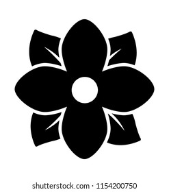 
An icon with petals and leafs showing flower 
