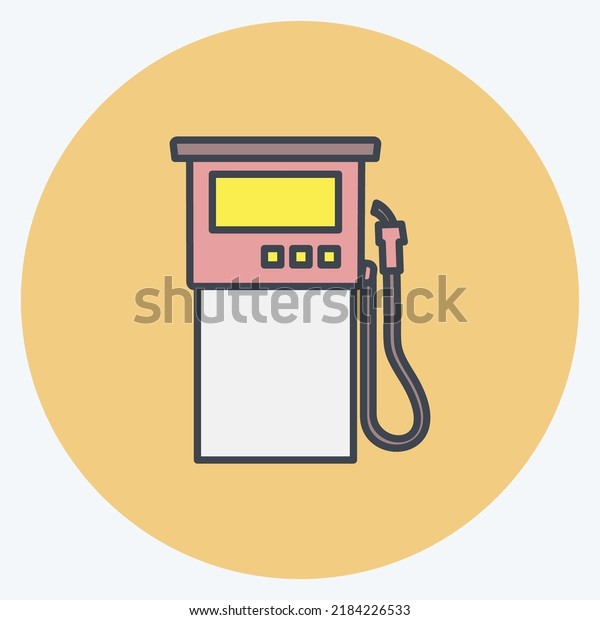 Icon Petrol Pump. suitable for education\
symbol. color mate style. simple design editable. design template\
vector. simple\
illustration