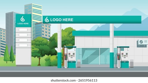 ícone do posto de gasolina arte design vetor elemento