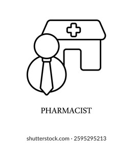 Icon a pharmacist, isolated against a clean background.
