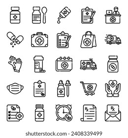 Icon Pharmacy Line V2 Simple Design