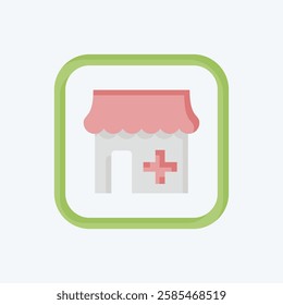 Icon Pharmacy. related to Public symbol. flat style. design editable