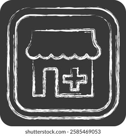 Icon Pharmacy. related to Public symbol. chalk Style. design editable