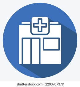 Icon Pharmacy. suitable for flu symbol. long shadow style. simple design editable. design template vector. simple illustration