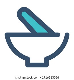 Symbolapotheke mit ausgefülltem Linienstil und blauer Farbe
