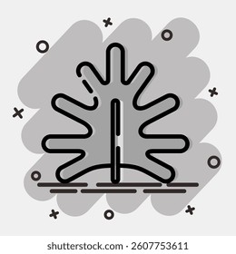 Icon philodendron. Plant leaves elements. Icon in comic style.