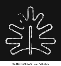 Icon philodendron. Plant leaves elements. Icon in chalk style.