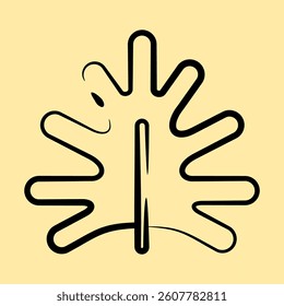 Icon philodendron. Plant leaves elements. Icon in hand drawn style.