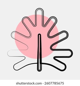 Icon philodendron. Plant leaves elements. Icon in color spot style.