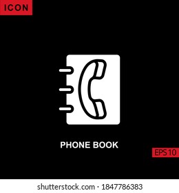 Icon phone book. Flat, glyph or filled vector icon symbol sign collection for mobile concept and web apps design.