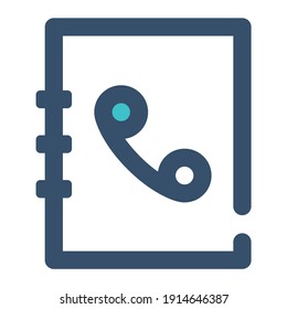 icon phone book using filled line style and blue color