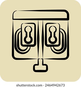 Icon Phone Booth. related to City symbol. hand drawn style. simple design illustration