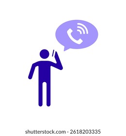 Icon a phone call, isolated against a clean background.