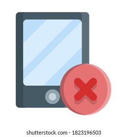 Icon phone cancel with style flat
