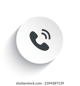 An icon phone with the circle background plus the shadow behind of it.