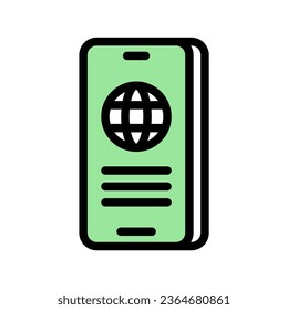 icon phone globe, editable file