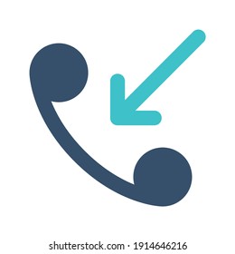 entrada de teléfono de icono con estilo plano y color azul dominado