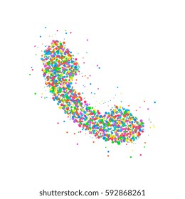 Icon phone of multicolored circles. Vector illustration.
