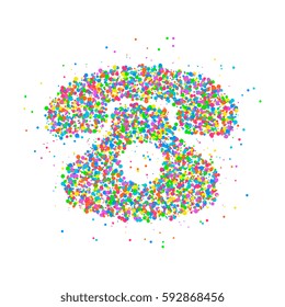Icon phone of multicolored circles. Vector illustration.