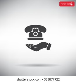 Icon of phone on hand