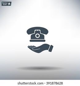 Icon of phone on hand