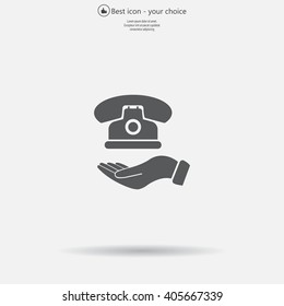 Icon of phone on hand