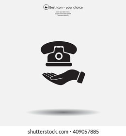 Icon of phone on hand