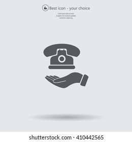 Icon of phone on hand
