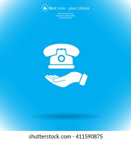 Icon of phone on hand