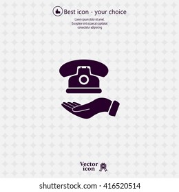 Icon of phone on hand