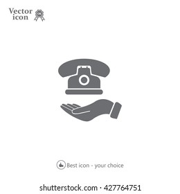 Icon of phone on hand