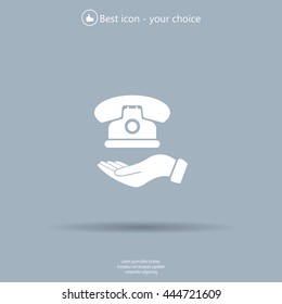 Icon of phone on hand