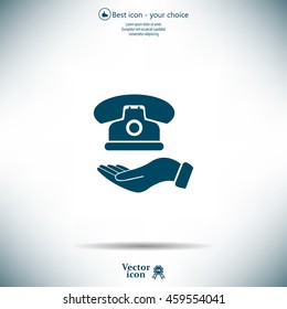 Icon of phone on hand