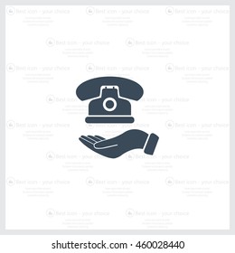 Icon of phone on hand