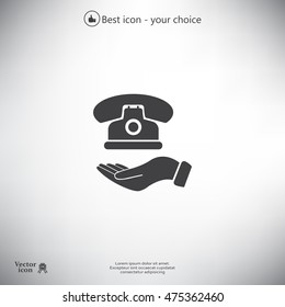 Icon of phone on hand