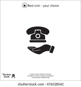 Icon of phone on hand