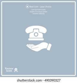 Icon of phone on hand
