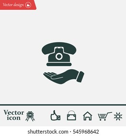 Icon of phone on hand