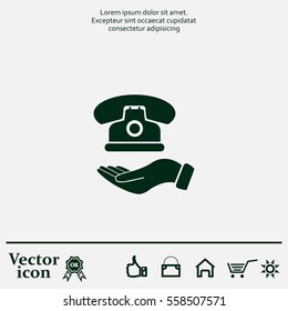 Icon of phone on hand