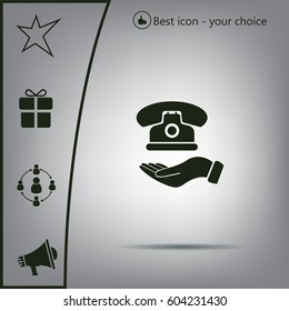 Icon of phone on hand