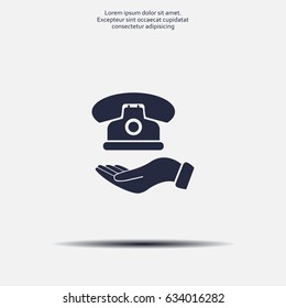 Icon of phone on hand