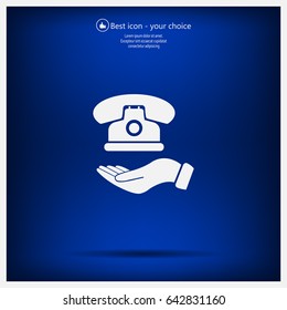 Icon of phone on hand