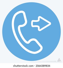 Icon Phone Outgoing - Blue Eyes Style - Simple illustration, Editable stroke, Design template vector, Good for prints, posters, advertisements, announcements, info graphics, etc.