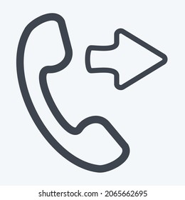 Icon Phone Outgoing - Line Style - Simple illustration, Editable stroke, Design template vector, Good for prints, posters, advertisements, announcements, info graphics, etc.

