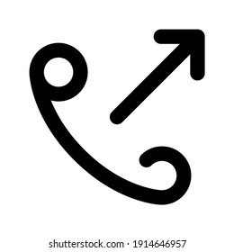 icon phone outgoing using line style