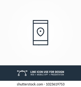icon phone pinned maps location